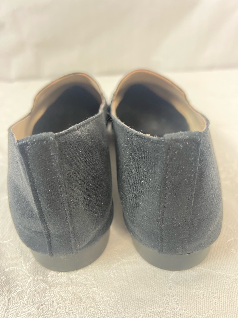 Patrizia Shoes Black Slip On Loafers Beaded .5” Heels Vegan Leather NWOT 38/7.5👍 - Picture 4 of 11